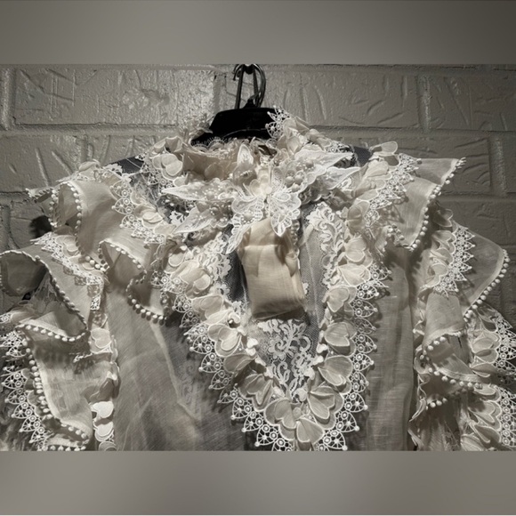 New Authentic Zimmermann Crush Heart Trim Long Sleeve Minidress Size Medium - Picture 10 of 13